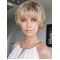8" Short Wavy Brown Hand-Tied Sleek Synthetic Women Wigs