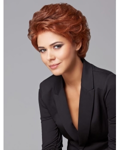 6" Wavy Short Red Layered Monofilament Synthetic Women Wig 6" Wavy Short Red Layered Monofilament Synthetic Women Wig