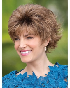Wavy Brown 6" Short With Bangs Capless Synthetic Women Wigs Wavy Brown 6" Short With Bangs Capless Synthetic Women Wigs