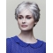 8" Wavy Short Ombre/2 tone Lace Front Synthetic Grey Women Wigs