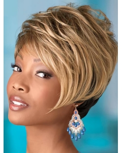 Popular Blonde Wavy Short Capless Synthetic African American Women Wigs Popular Blonde Wavy Short Capless Synthetic African American Women Wigs