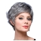 Dip Layered Short Wavy Great Capless Synthetic Grey Lady Wigs