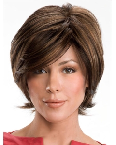 Sassy Brown Wavy Short Capless Human Hair Women Wigs Sassy Brown Wavy Short Capless Human Hair Women Wigs