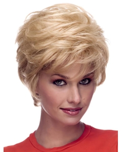 Polite Blonde Wavy Short Human Hair Celebrity Women Wigs Polite Blonde Wavy Short Human Hair Celebrity Women Wigs