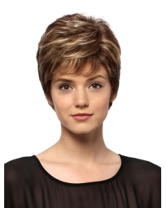 Fantastic Wavy Short Brown Boycuts Monofilament Synthetic Women Wigs Fantastic Wavy Short Brown Boycuts Monofilament Synthetic Women Wigs