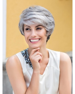 Wavy Short Smooth Lace Front  Human Hair Grey Lady  Wigs Wavy Short Smooth Lace Front  Human Hair Grey Lady  Wigs
