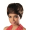 Brown Wavy Short  With Bangs Capless Human Hair African American Women Wigs