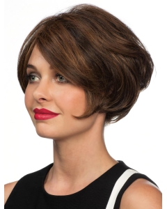 Fantastic Brown Wavy Short Mono filament Fabulous Synthetic Women Wigs Fantastic Brown Wavy Short Mono filament Fabulous Synthetic Women Wigs