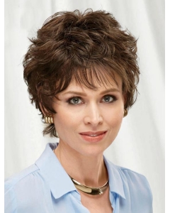 Fabulous Brown Short Wavy Layered Monofilament Synthetic Women Wigs Fabulous Brown Short Wavy Layered Monofilament Synthetic Women Wigs