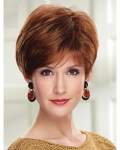 Perfect Auburn Short Wavy With Bangs Capless Synthetic Women Wigs Perfect Auburn Short Wavy With Bangs Capless Synthetic Women Wigs
