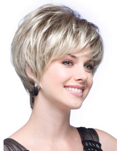 Exquisite Wavy Short Capless Synthetic Grey Women Wigs Exquisite Wavy Short Capless Synthetic Grey Women Wigs