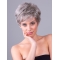 Wavy Short Layered 8" Monofilament Synthetic Grey Women Wigs 