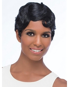 Stylish Black Wavy Short Capless Classic Synthetic Women Wigs Stylish Black Wavy Short Capless Classic Synthetic Women Wigs
