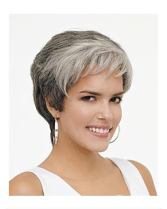 High Quality Wavy Short Monofilament Synthetic Grey Women Wigs High Quality Wavy Short Monofilament Synthetic Grey Women Wigs