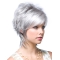 Traditional Wavy Short Lace Front Synthetic Grey Women Wigs