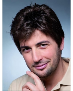 Braw Black Wavy Short Hand-Tied Human Hair Men Wigs Braw Black Wavy Short Hand-Tied Human Hair Men Wigs
