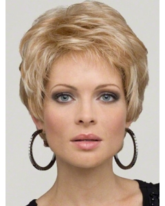 No-fuss Blonde Wavy Short Monofilament Synthetic Women Wigs For Cancer No-fuss Blonde Wavy Short Monofilament Synthetic Women Wigs For Cancer