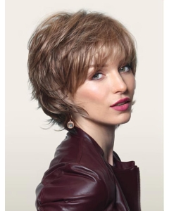 Brown Easy Layered Wavy Short Capless Synthetic Women Wigs Brown Easy Layered Wavy Short Capless Synthetic Women Wigs