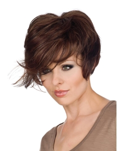 Comfortable Wavy Short With Bangs Monofilament Synthetic Women Wigs Comfortable Wavy Short With Bangs Monofilament Synthetic Women Wigs