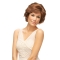 Auburn Wavy Short Monofilament Petite Human Hair Women Wigs