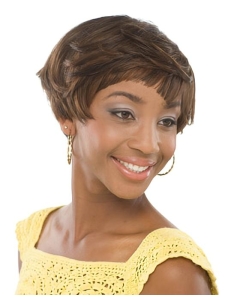 Gorgeous Brown Wavy Short Capless Human Hair African American Women Wigs Gorgeous Brown Wavy Short Capless Human Hair African American Women Wigs
