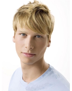 Amazing Blonde Wavy Short Hand-Tied Human Hair Men Wigs Amazing Blonde Wavy Short Hand-Tied Human Hair Men Wigs