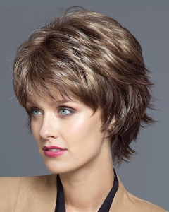 Sassy Brown Wavy Short Layered Capless Synthetic Women Wigs Sassy Brown Wavy Short Layered Capless Synthetic Women Wigs