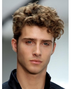 No-fuss Brown Wavy Short Capless Synthetic Men Wigs No-fuss Brown Wavy Short Capless Synthetic Men Wigs