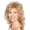 Platinum Blonde  Curly 14" Shoulder Length Capless  Synthetic Medium Length Women Wigs