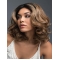 Brown Curly Shoulder Length Layered Lace Front Synthetic Women Wigs
