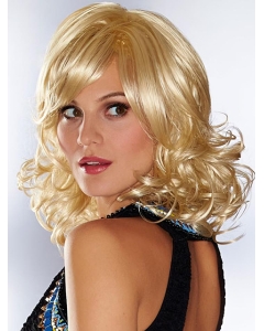 Medium Blonde Curly Capless Synthetic  Women Bobs Wigs Medium Blonde Curly Capless Synthetic  Women Bobs Wigs