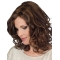 Elegant Brown Curly Shoulder Length Lace Front Human Hair Women Wigs