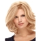 Unique Blonde Curly Shoulder Length Mono Remy Human Hair Women Wigs