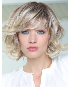 Fabulous Blonde Shoulder Length Curly With Bangs Human Hair Popular Women Wigs Fabulous Blonde Shoulder Length Curly With Bangs Human Hair Popular Women Wigs