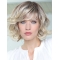 Fabulous Blonde Shoulder Length Curly With Bangs Human Hair Popular Women Wigs