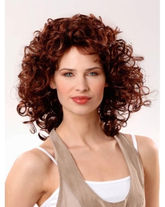 Amazing Curly Auburn Layered Lace Front Human Hair Affordable Women Wigs Amazing Curly Auburn Layered Lace Front Human Hair Affordable Women Wigs