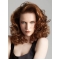 Fabulous Auburn Curly Shoulder Length Hand-Tied Synthetic Women Celebrity Wigs