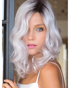 Fashional White Shoulder Length Curly Capless Synthetic New Design Grey Women Wigs Fashional White Shoulder Length Curly Capless Synthetic New Design Grey Women Wigs