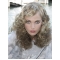 Young Fashion  Shoulder Length Curly Lace Front Human Hair Grey Women Wigs