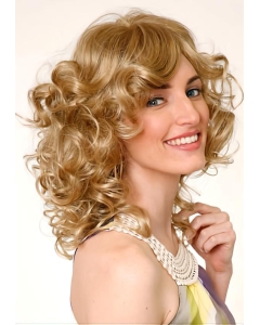 Shining Medium Blonde Curly Lace Front Synthetic Women Wigs Shining Medium Blonde Curly Lace Front Synthetic Women Wigs