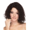 Faddish Brown Curly Shoulder Length Capless Human Hair Women Wigs
