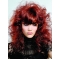 16 Inches Red Curly Shoulder Length With Neat Bangs  Capless Human Hair Women Wigs