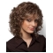 Comfortable Curly Brown Shoulder Length With Bangs Affordable Synthetic Women Wigs