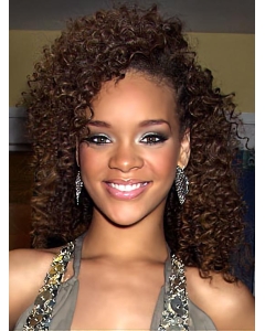 Rihanna Decent Mid-length Layered 1 Curly Lace Human Hair Wigs For Women Rihanna Decent Mid-length Layered 1 Curly Lace Human Hair Wigs For Women