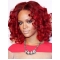 14 Inches Red Curly Shoulder Length Lace Front Human Hair Women Wigs