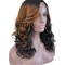 16" Shoulder Length Curly Full Lace Human Hair Ombre Wigs 