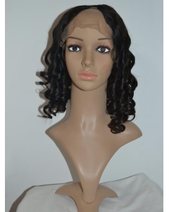 Soft Black Curly Shoulder Length Lace Front U Part Human Hair Women Wigs Soft Black Curly Shoulder Length Lace Front U Part Human Hair Women Wigs