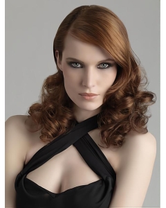 Brown Curly Sleek Medium Mono Synthetic  Women Wigs Brown Curly Sleek Medium Mono Synthetic  Women Wigs