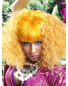 13" Curly Ombre/2 tone With Bangs Shoulder Length Capless Synthetic Women Nicki Minaj Hair 13" Curly Ombre/2 tone With Bangs Shoulder Length Capless Synthetic Women Nicki Minaj Hair