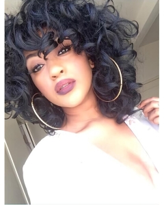 Black Curly Medium Capless Synthetic African American Women Wigs  Black Curly Medium Capless Synthetic African American Women Wigs